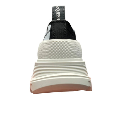 Alexander McQueen Tread Slick Lace-Up Leather Sneakers White Black