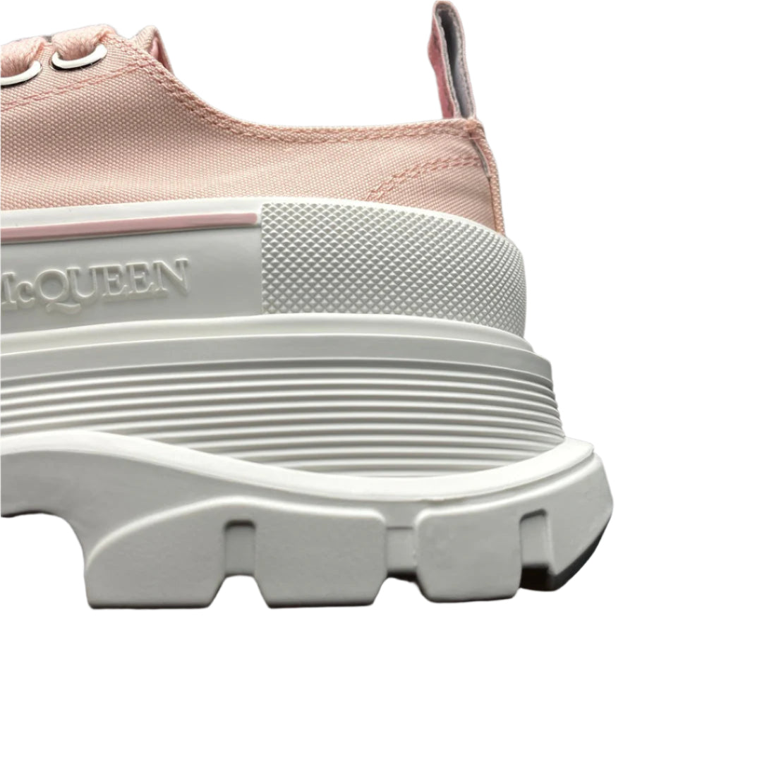 Alexander McQueen Tread Slick Low Top Sneakers Ivory Pink/White