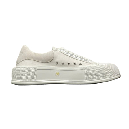 Alexander McQueen Deck Skate Plimsoll White – Designer Low-Top