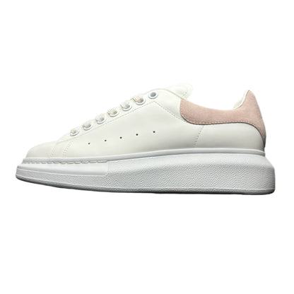 McQueen Pastel Accent Platform Trainers in White and Pink