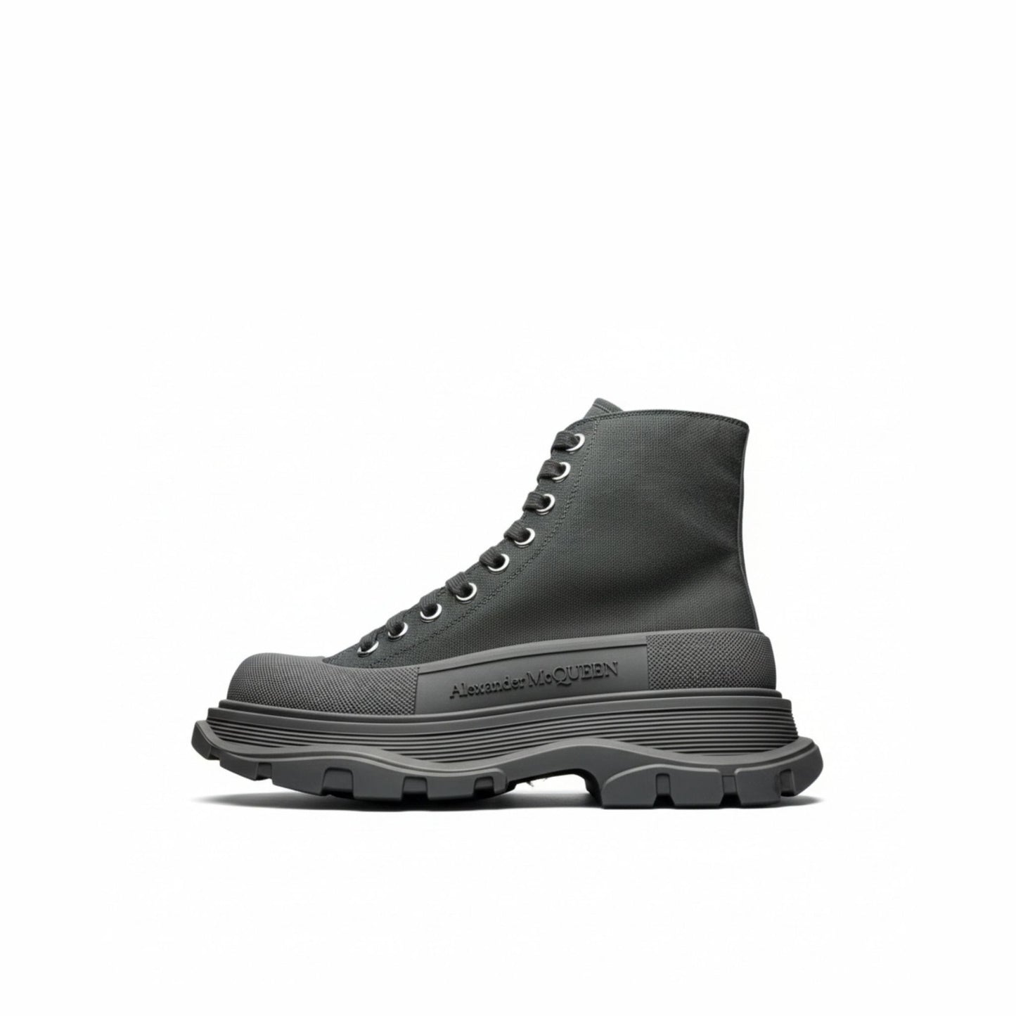 Alexander McQueen Grey Tread Slick High Sneaker – Luxury Trainer