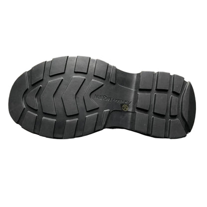 Alexander McQueen Black Patent Leather Spiked Combat Moto Boots