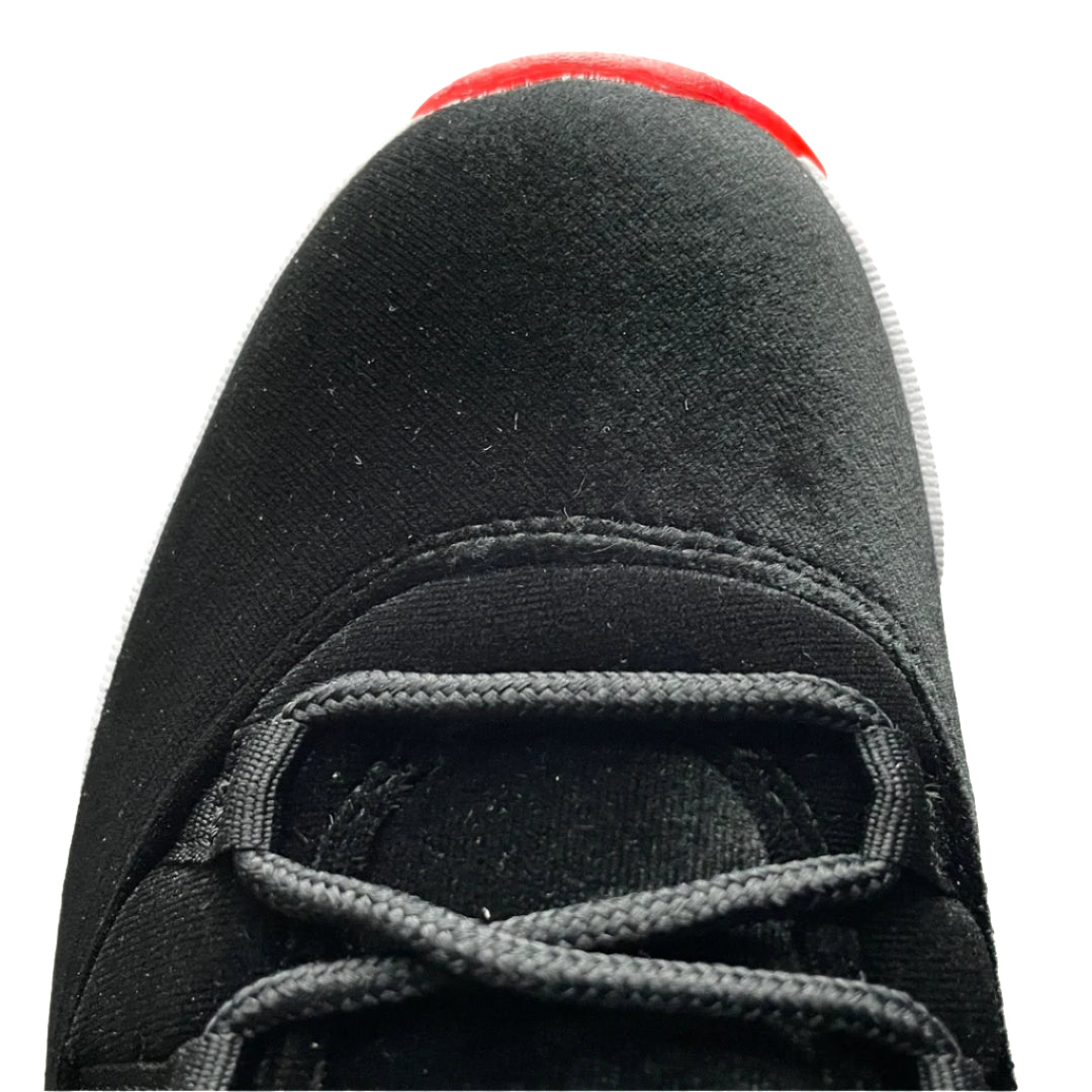 Nike Air Jordan 11 Retro Bred Velvet – Women’s Premium Leather High-Top Sneakers