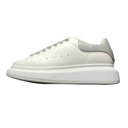 Chunky Sole Leather Trainers in White Opal Women