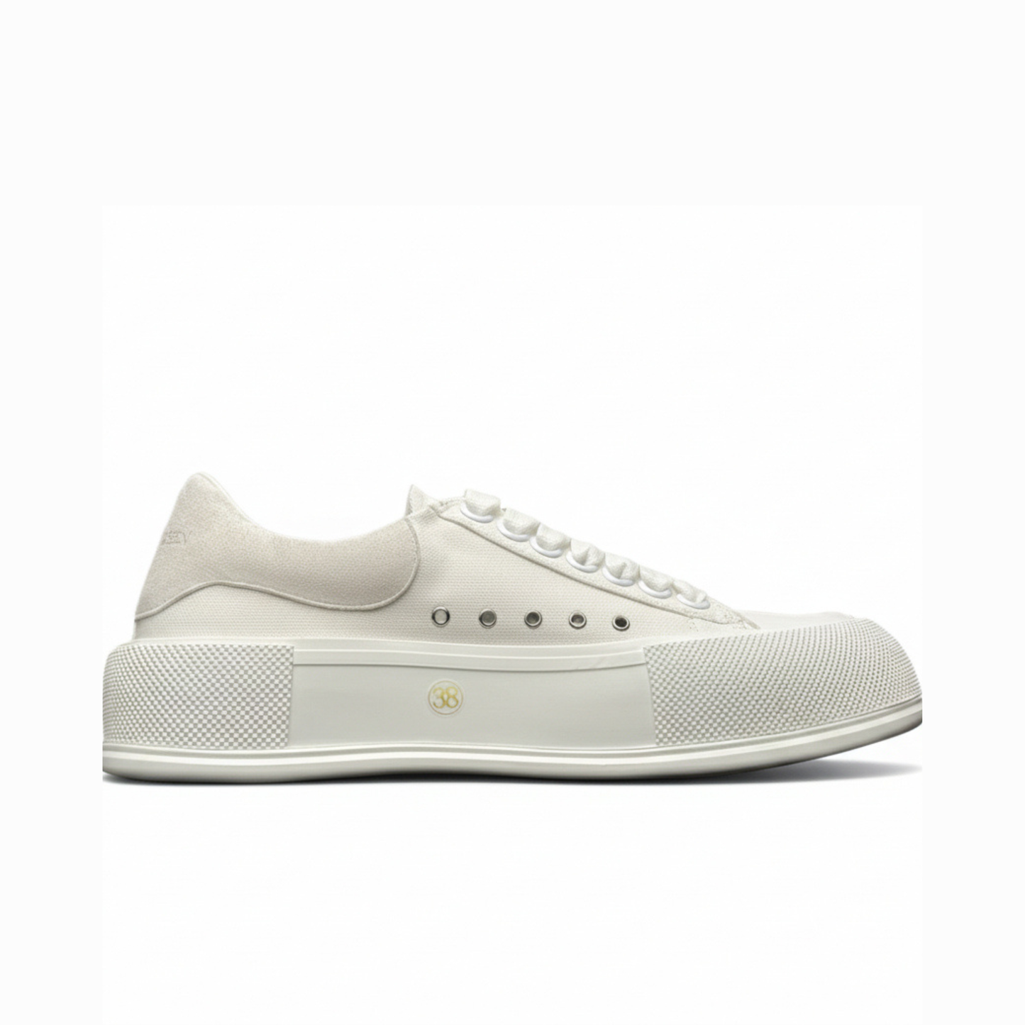 Alexander McQueen Deck Skate Plimsoll White – Designer Low-Top