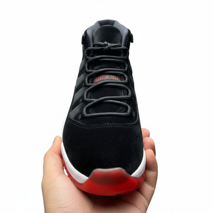 Nike Air Jordan 11 Retro Bred Velvet – Women’s Premium Leather High-Top Sneakers