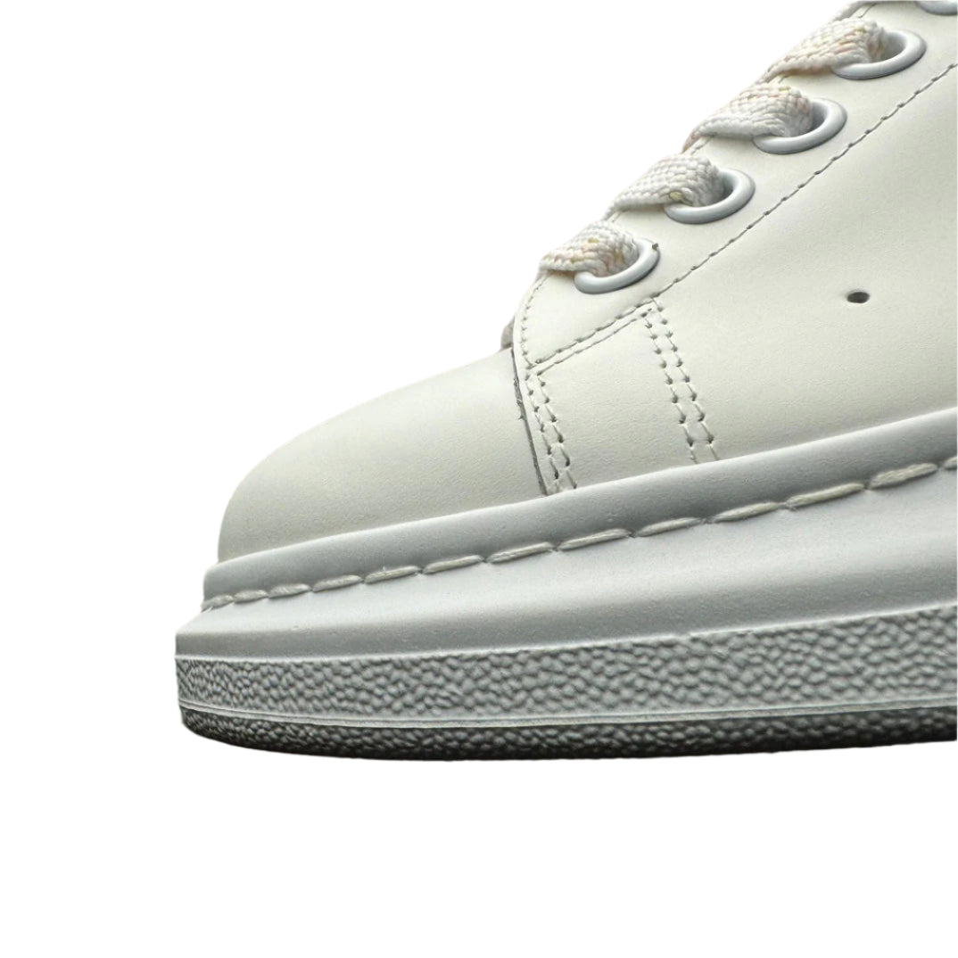 McQueen Pastel Accent Platform Trainers in White and Pink