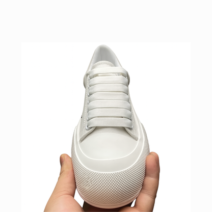 Alexander McQueen Deck Skate Plimsoll White – Designer Low-Top