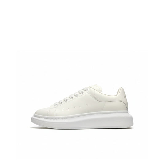 McQueen All-White Minimalist Platform Leather Sneakers