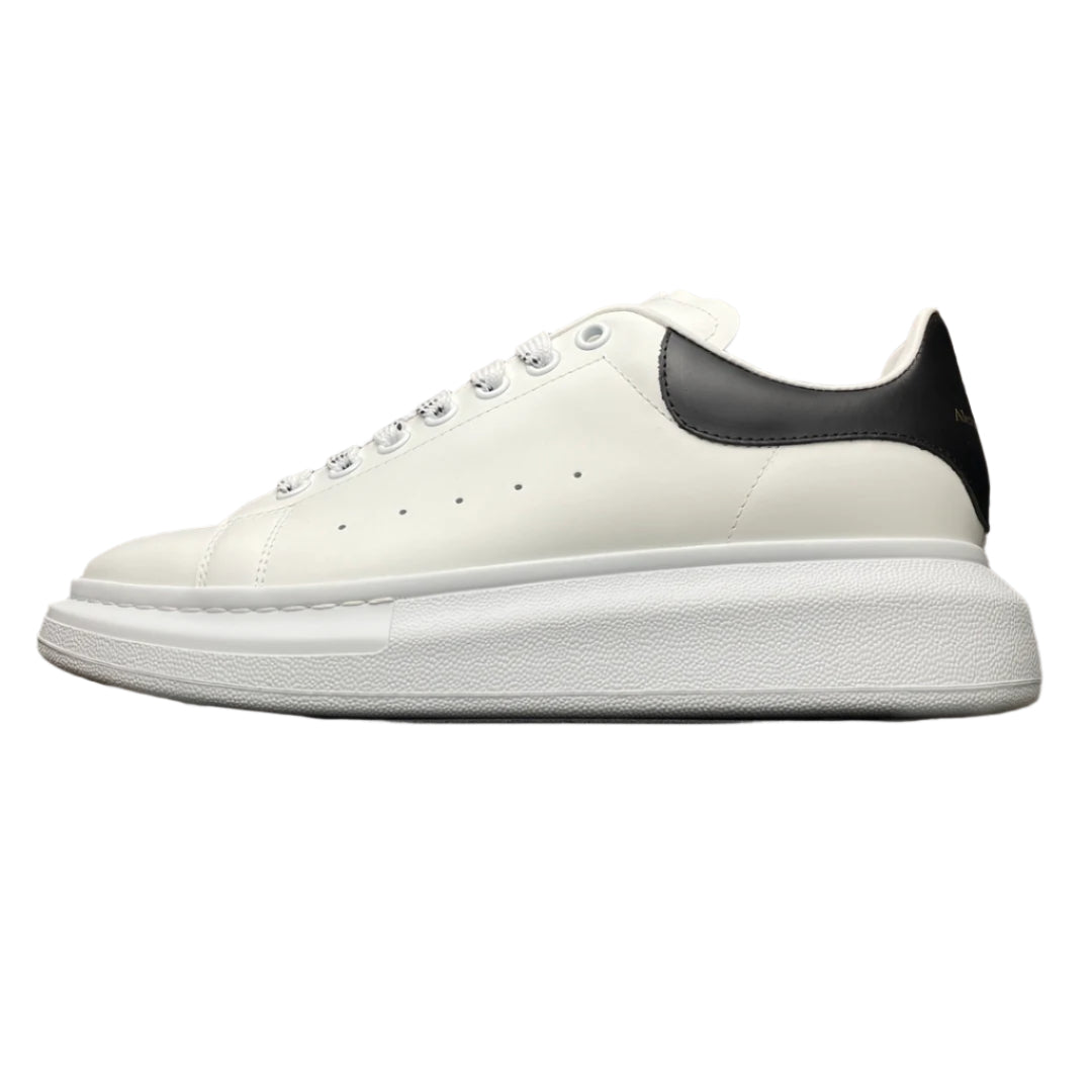McQueen Elevated Sole Street Sneakers in White Black