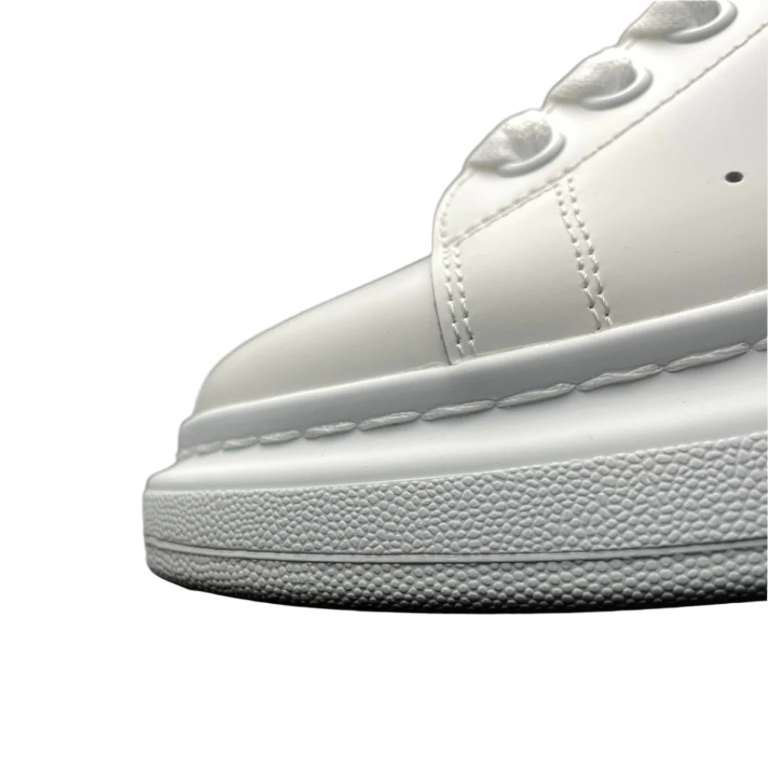 Oversized Leather Sneakers White Iridescent