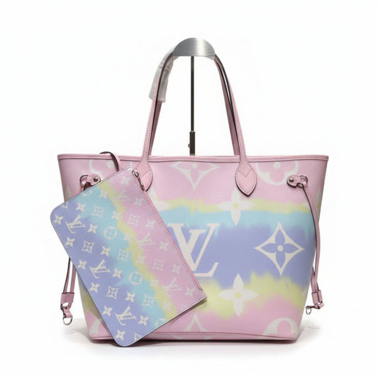 Neverfull MM Escale Pastel Canvas Multicolor Tote Bag