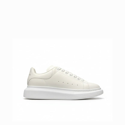 McQueen All-White Minimalist Platform Leather Sneakers