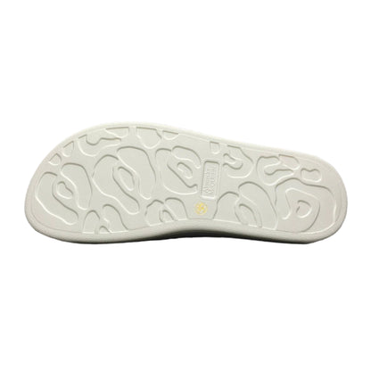 Alexander McQueen White/Black Rubber Logo Embossed Slide Sandals