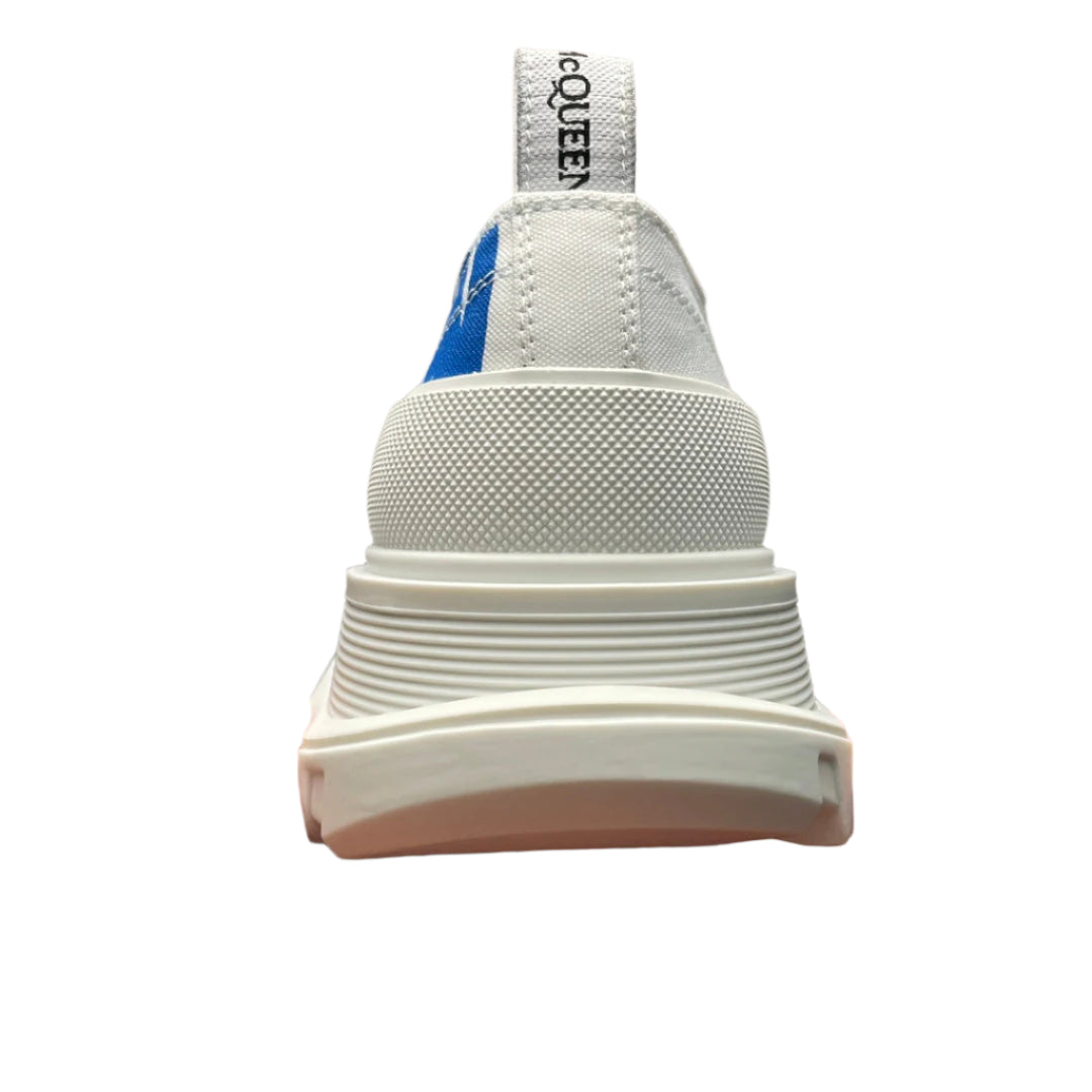 Alexander McQueen Two-Tone Lace-Up Leather Trainers White Blue