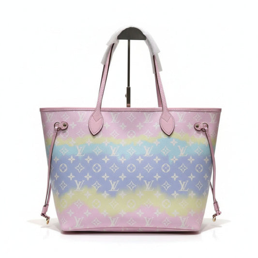 Neverfull MM Escale Pastel Canvas Multicolor Tote Bag