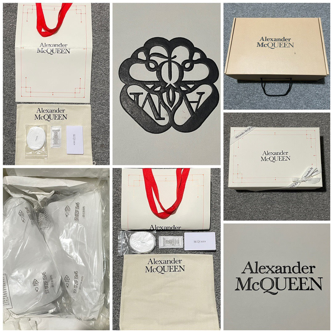 Alexander McQueen Oversized Leather Sneakers – White Pink Luxury