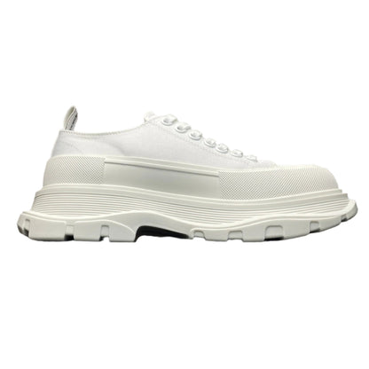Alexander McQueen Two-Tone Lace-Up Leather Trainers White Blue