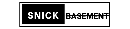 Black and white logo with 'Snick Basement' text