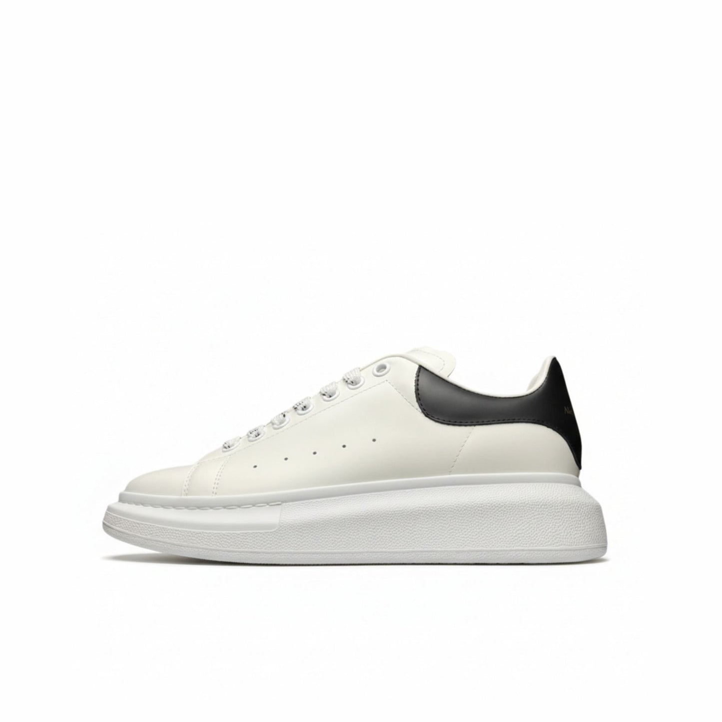 McQueen Elevated Sole Street Sneakers in White Black