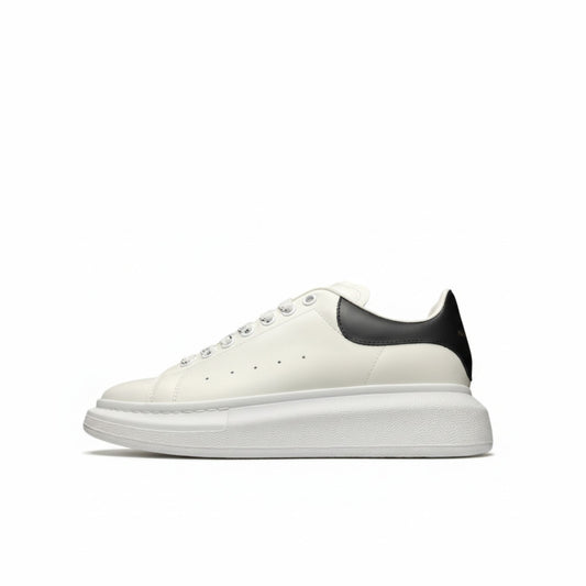McQueen Elevated Sole Street Sneakers in White Black