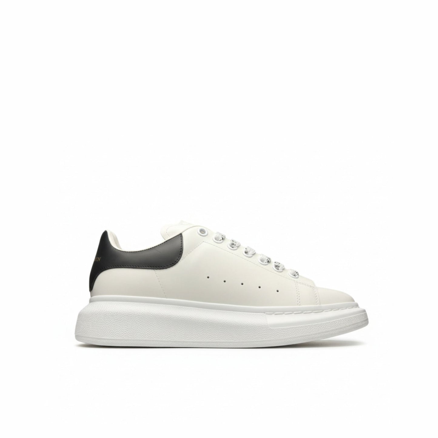 McQueen Elevated Sole Street Sneakers in White Black