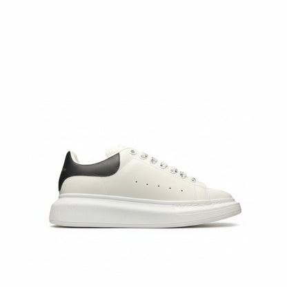 McQueen Elevated Sole Street Sneakers in White Black