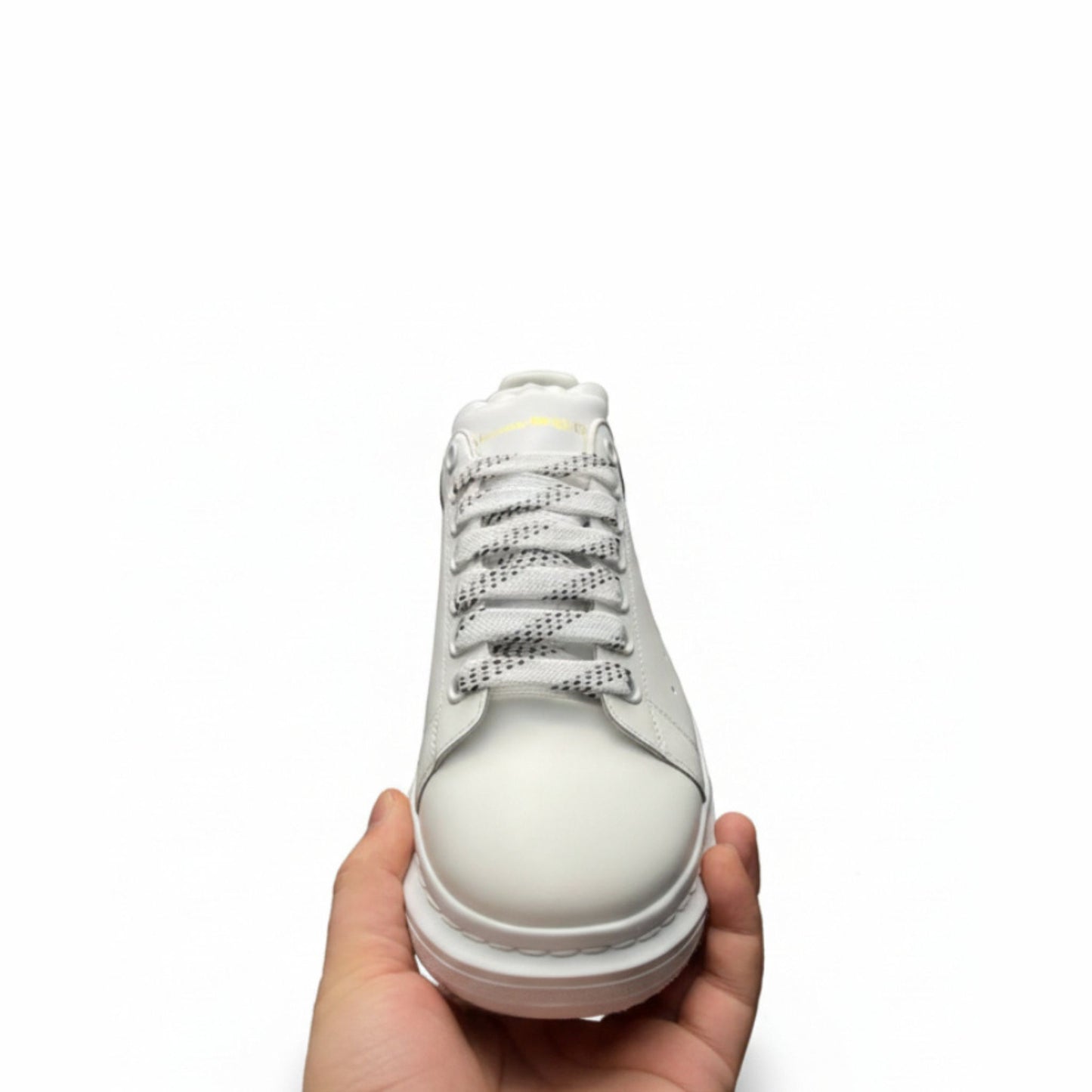 McQueen Elevated Sole Street Sneakers in White Black