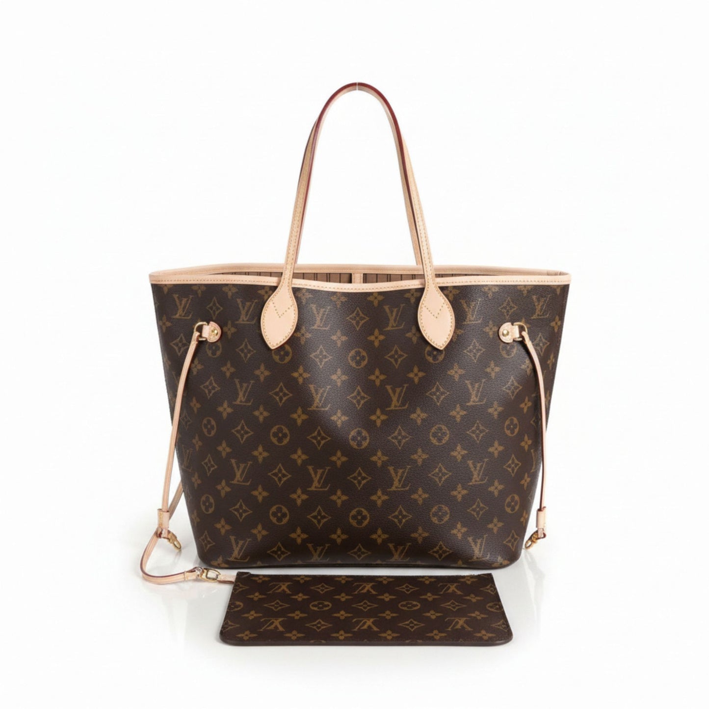 Neverfull MM Monogram Canvas Beige Brown Tote Bag