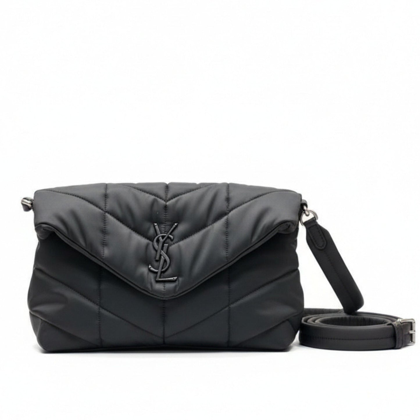 Loulou Puffer Quilted Nylon Shoulder Bag Nero