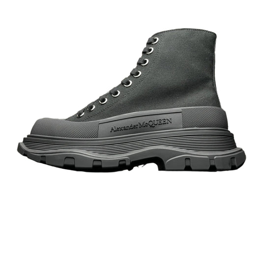 Alexander McQueen Grey Tread Slick High Sneaker – Luxury Trainer