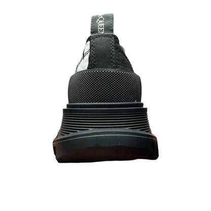 Alexander McQueen Tread Slick Lace-Up Leather Sneakers Black