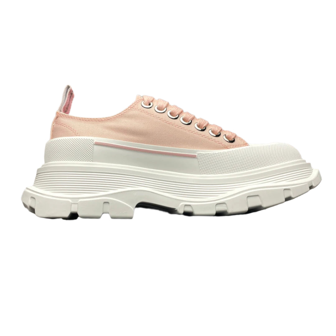 Alexander McQueen Tread Slick Low Top Sneakers Ivory Pink/White