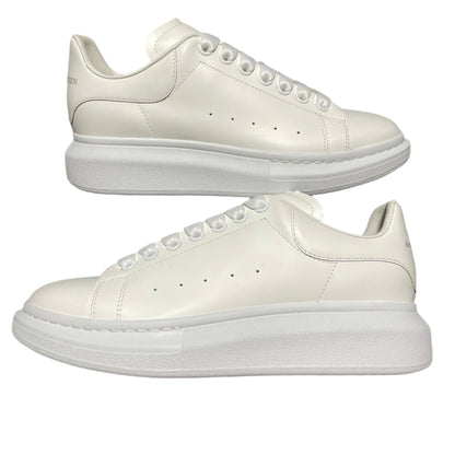 McQueen All-White Minimalist Platform Leather Sneakers