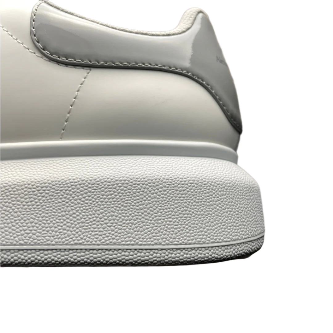 Chunky Sole Leather Trainers in White Opal Women