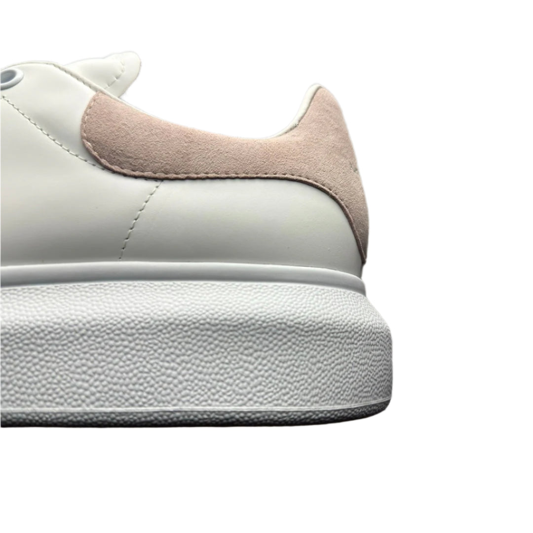 McQueen Pastel Accent Platform Trainers in White and Pink