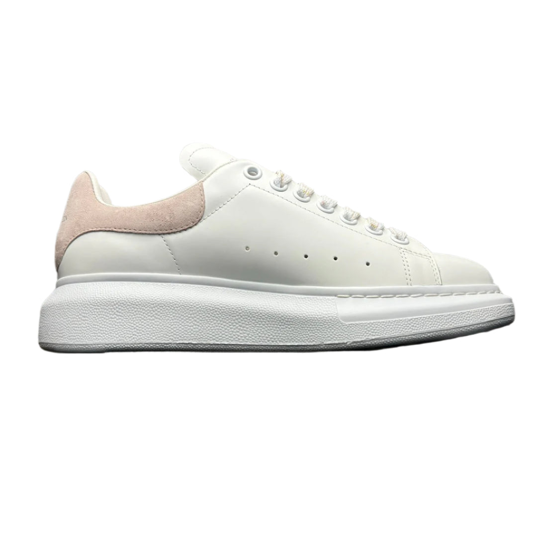 McQueen Pastel Accent Platform Trainers in White and Pink