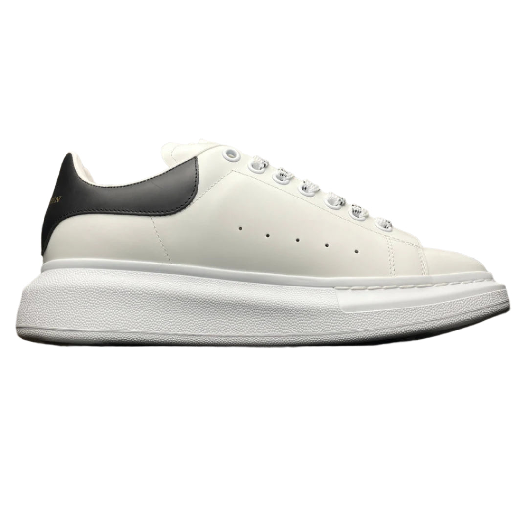 McQueen Elevated Sole Street Sneakers in White Black