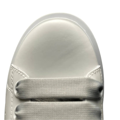 Chunky Sole Leather Trainers in White Opal Women