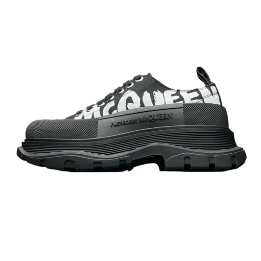 Alexander McQueen Tread Slick Lace-Up Leather Sneakers Black