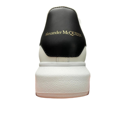 McQueen Elevated Sole Street Sneakers in White Black