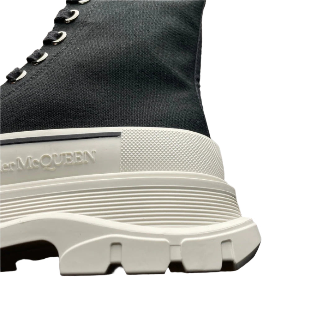 Alexander McQueen Denim Tread Slick High Top Sneakers – Luxury Designer Footwear