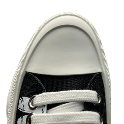 Alexander McQueen Tread Slick Lace-Up Leather Sneakers White Black