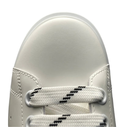 Low Top Chunky Sole Leather Trainers White Finish