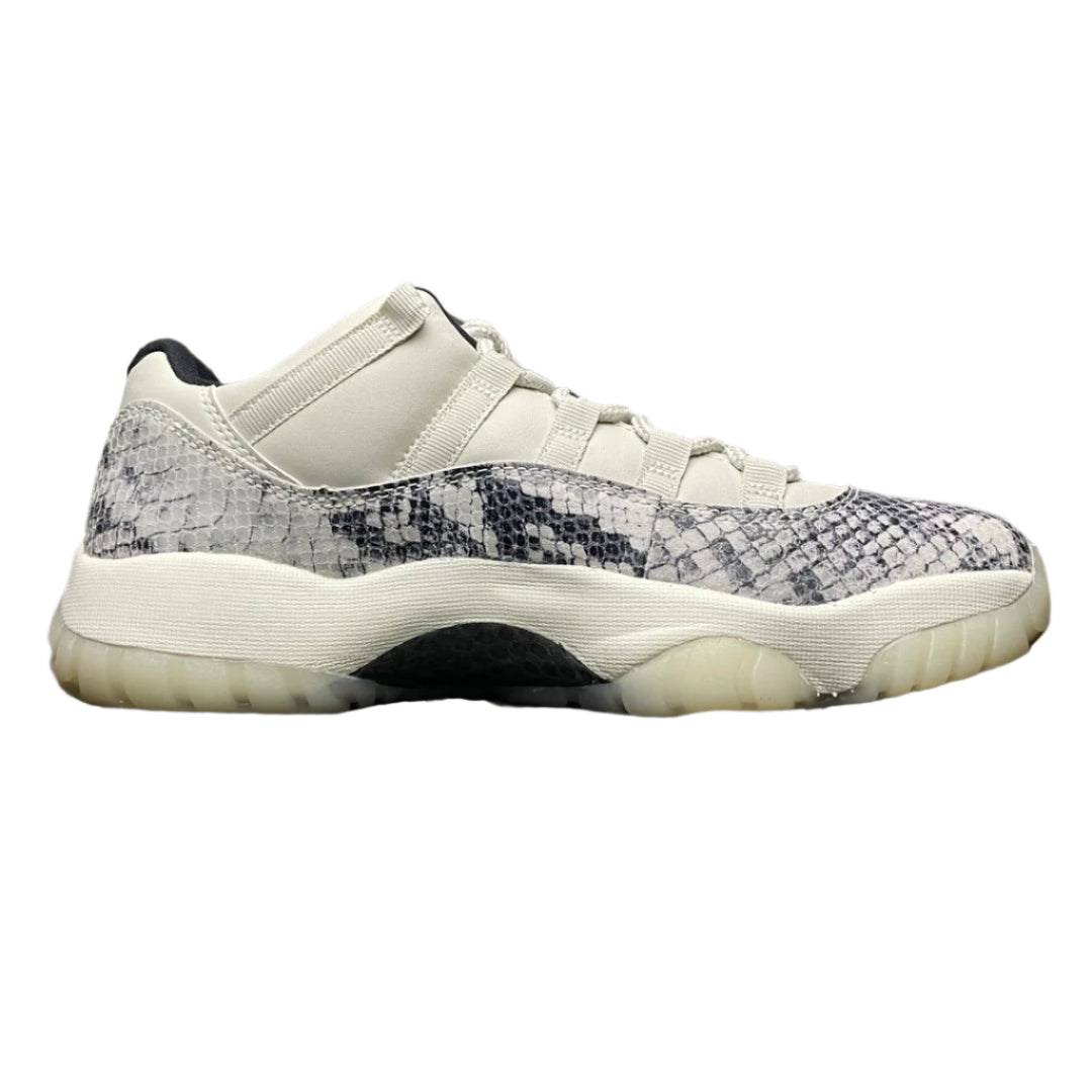 Nike Air Jordan 11 Low Light Bone – Python-Inspired Leather Basketball Shoes