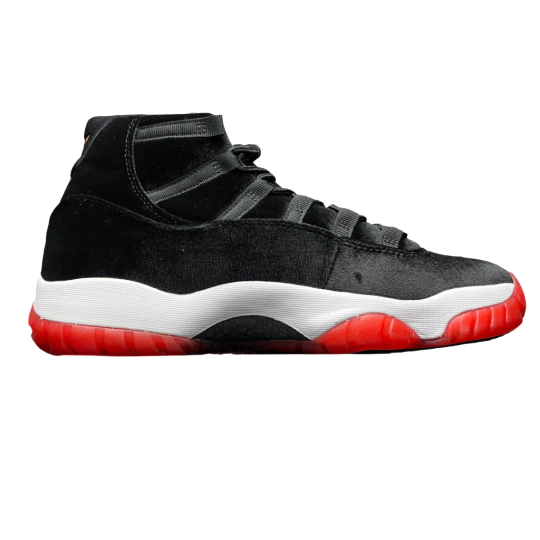 Nike Air Jordan 11 Retro Bred Velvet – Women’s Premium Leather High-Top Sneakers