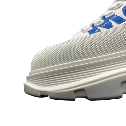 Alexander McQueen Two-Tone Lace-Up Leather Trainers White Blue