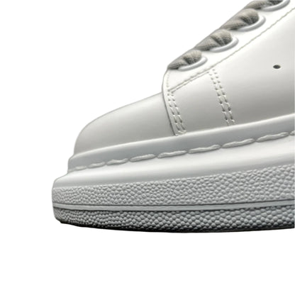 Chunky Sole Leather Trainers in White Opal Women