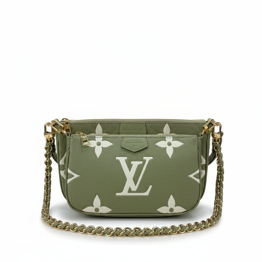 Multi Pochette Accessoires Empreinte Bag – Arizona Khaki & Creme